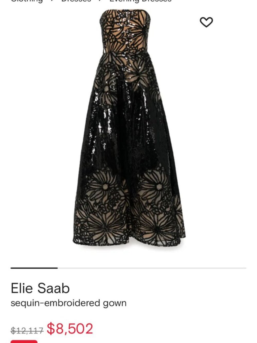NWT Elie Saab Long Sequined Strapless Dress - Picture 3 of 3